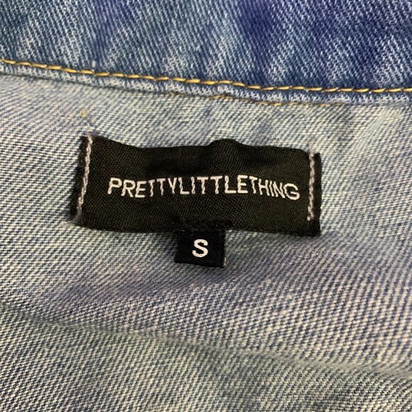 PrettyLittleThing Distressed Oversized Denim Jacket - Picture 9 of 10